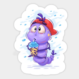 Cool cartoon caterpillar Sticker